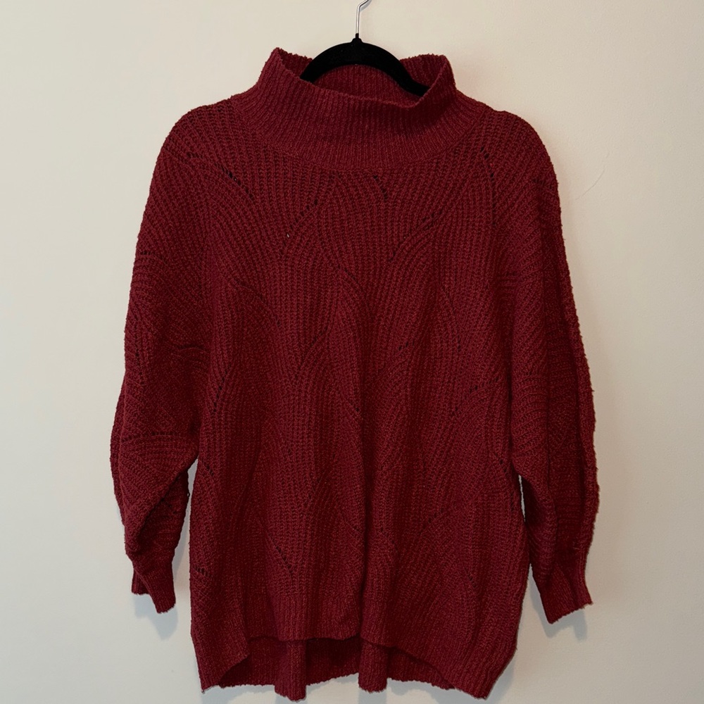 Cozy Burgundy Turtleneck Sweater